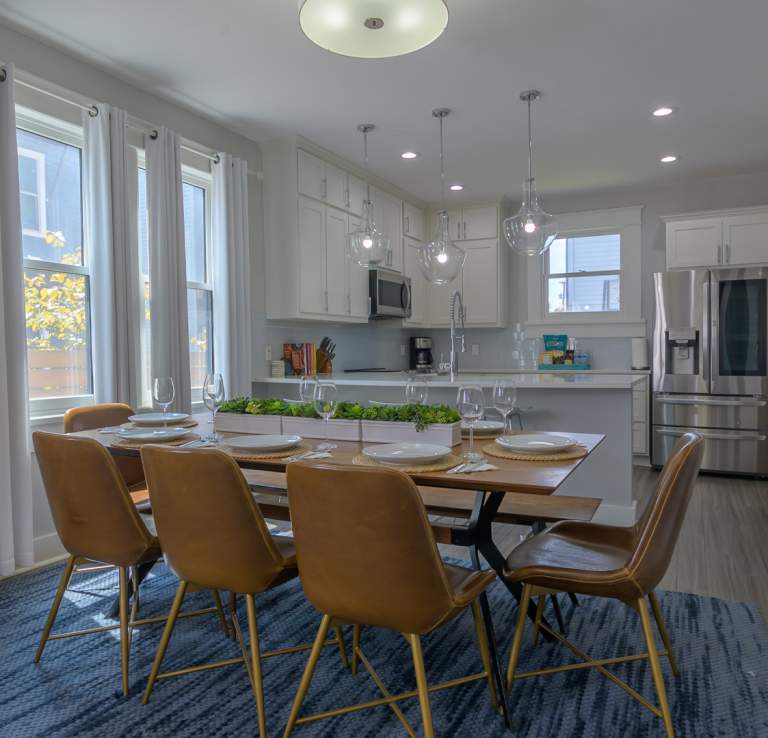 View of dining room in vacation rental in San Antonio.