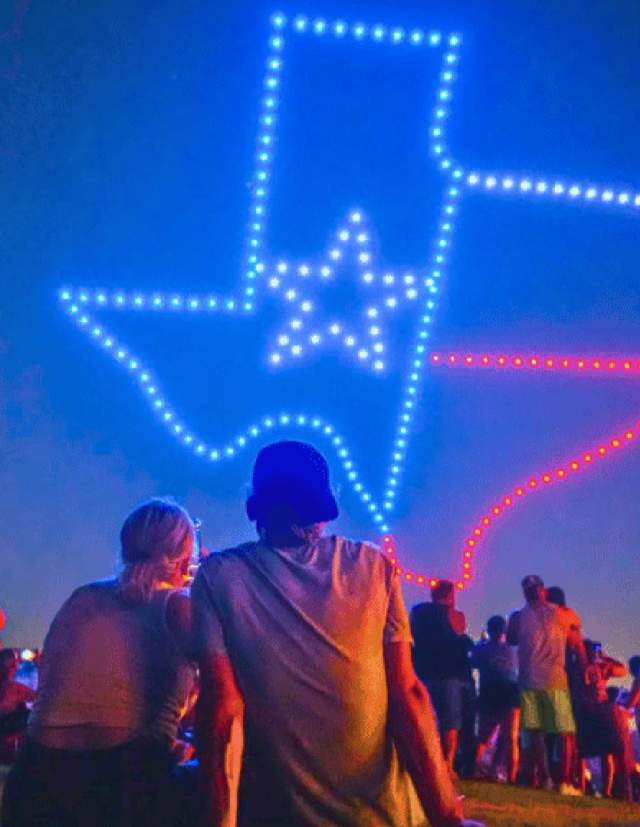 drone show at Six Flags Fiesta Texas