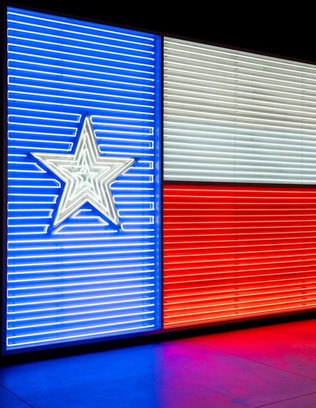 LED Texas Flag Sign at UT San Antonio Institute of Texan Cultures