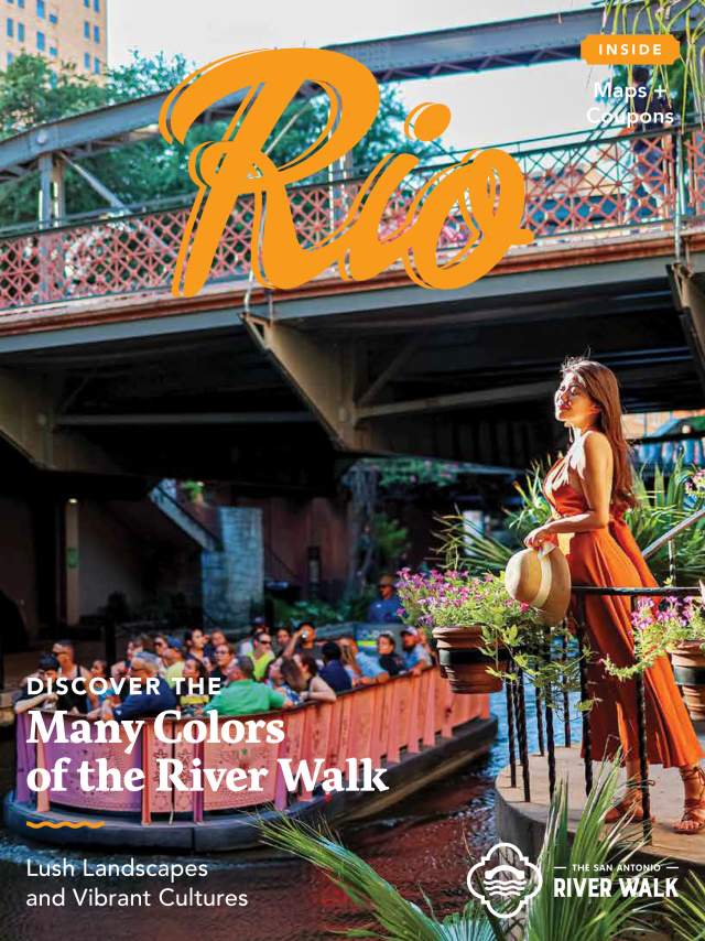 Magazine cover with girl on the River Walk.