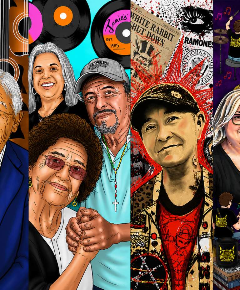 Hispanic Heroes Art Installation on the San Antonio River Walk