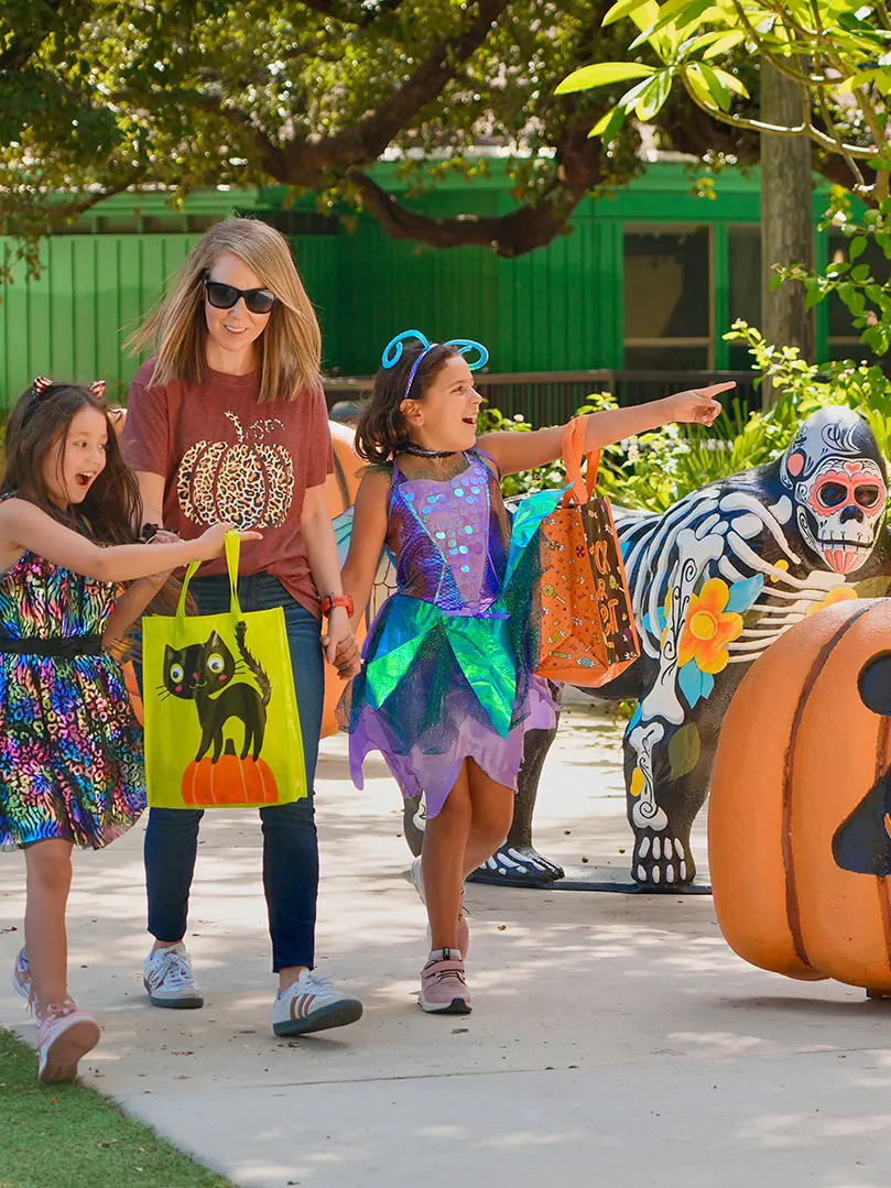 Family at the San Antonio Zoo Halloween event