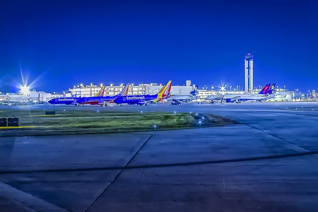San Antonio International Airport Runway Nightime