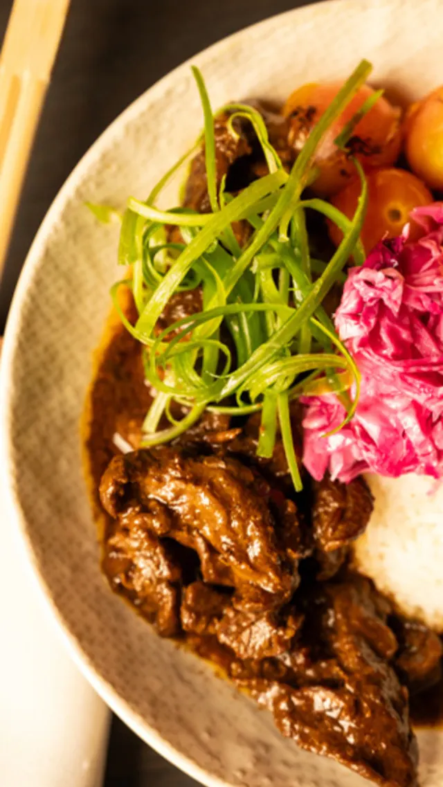 Bowl of Apple Curry Braised Beef