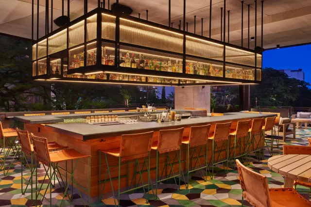 empty rooftop bar
