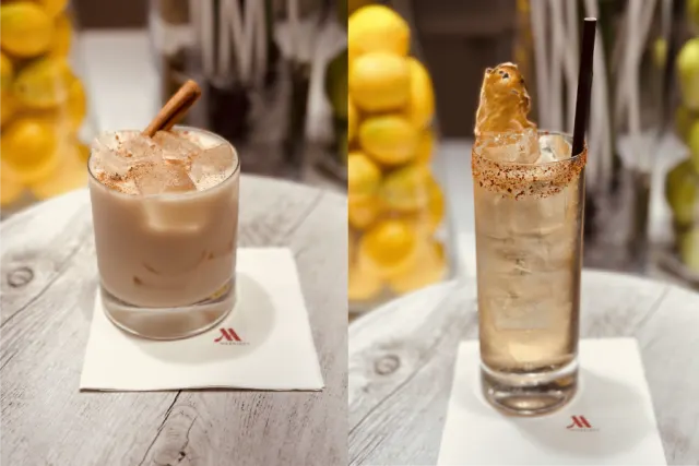 two halloween themed cocktails at Marriott Hotels