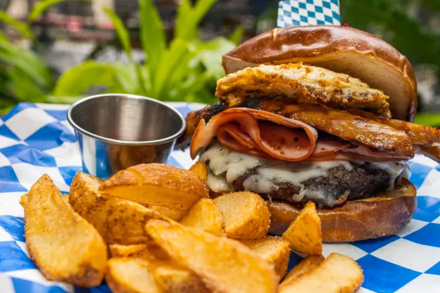 German sandwich and fries