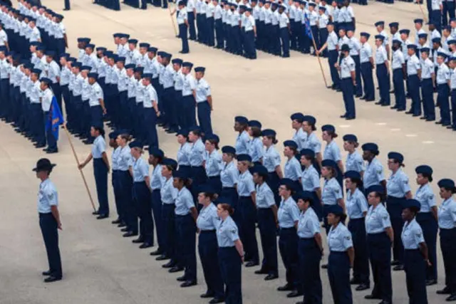 air force cadets standing in order
