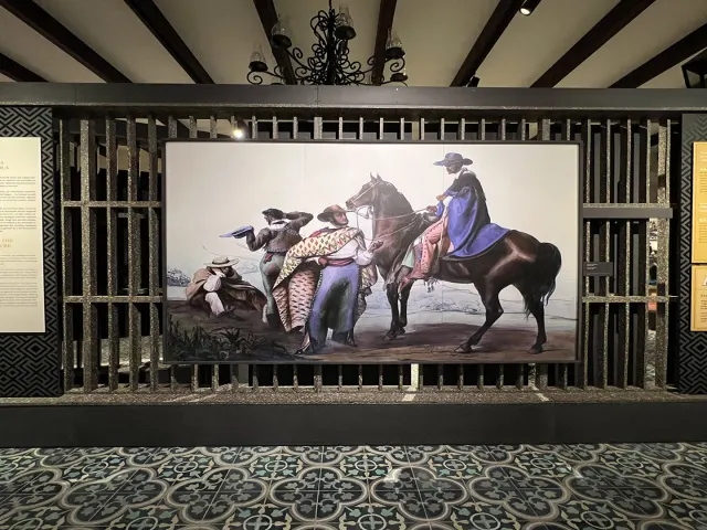 cowboy art piece inside of museum