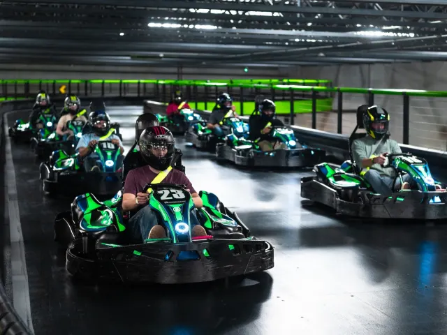 Go Karters on the track