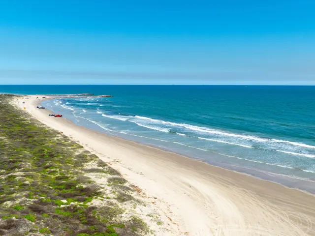 Overhead view of beach