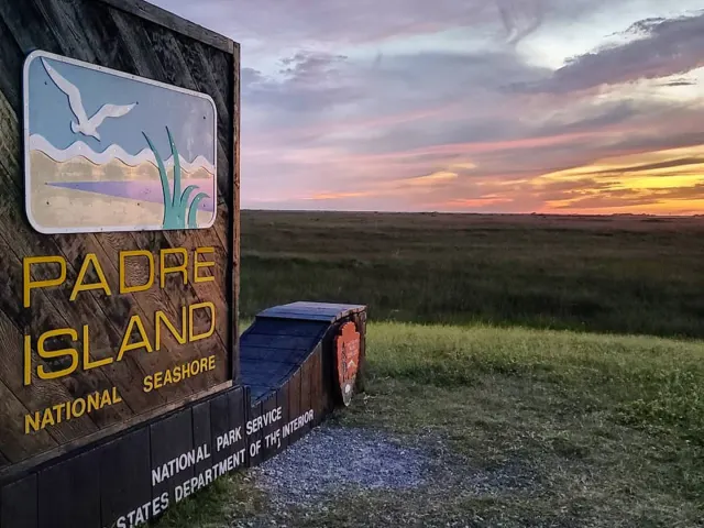 Sign that says "Padre Island National Seashore"