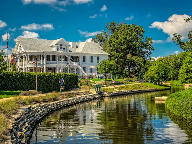 People running along the San Antonio River Walk by the VFW.