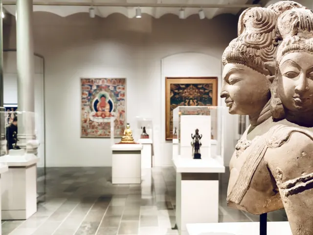 Art pieces at the San Antonio Museum of Art.