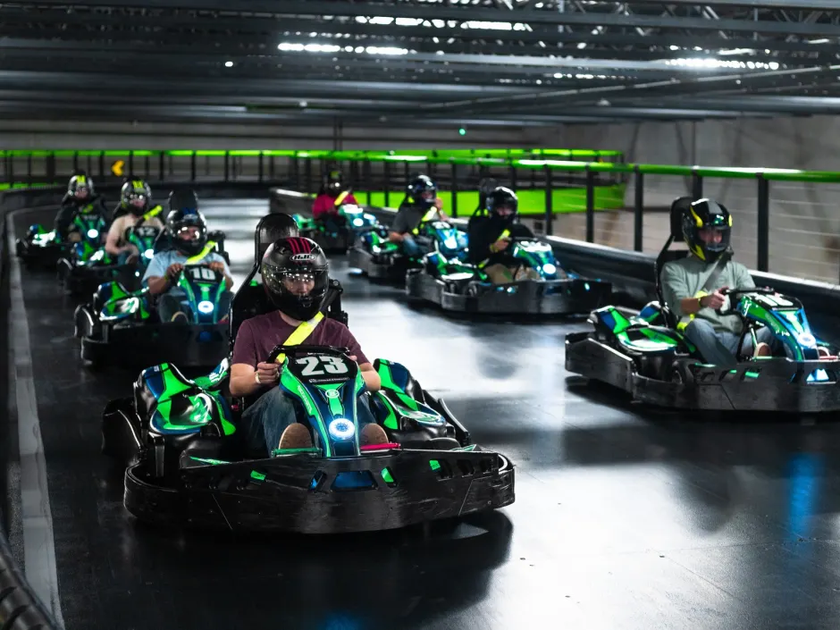 Go Karters on the track