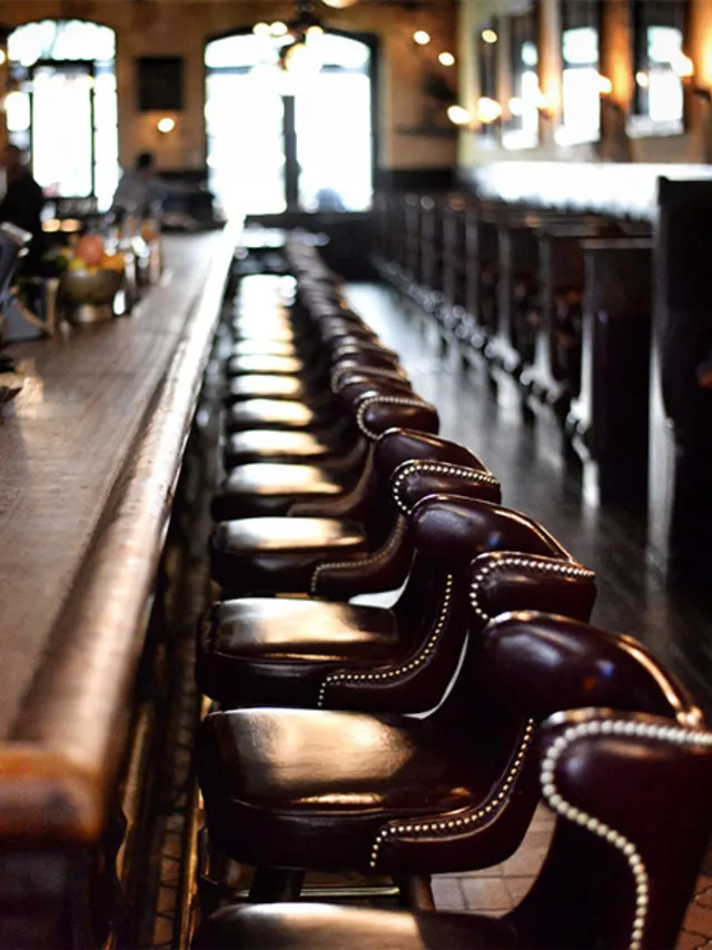 Bar top with empty chairs