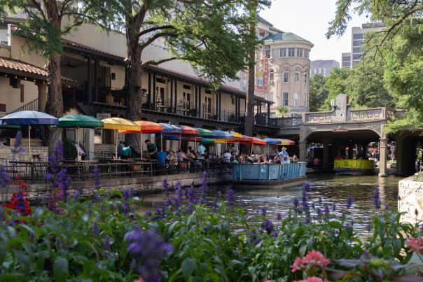 River Walk with Casa Rio Umbrellas