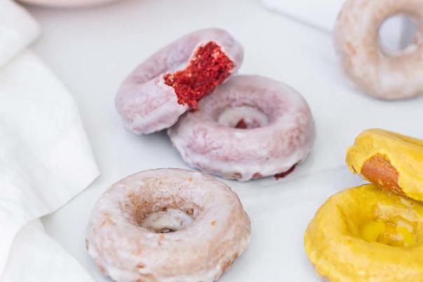 Vegan donuts in glaze