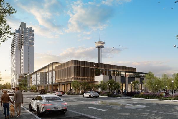 Rendering of Hemisfair 550 Market Street Concept