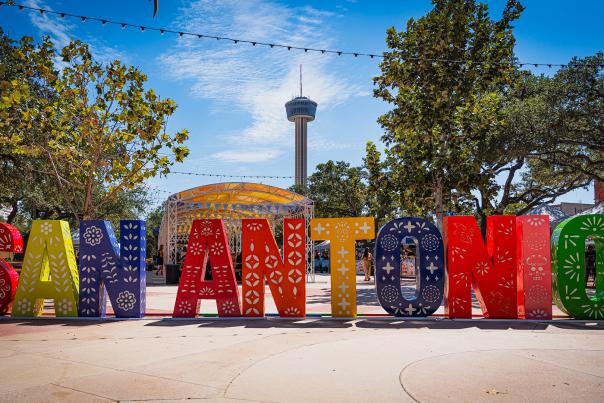 San Antonio Block text at La Villita