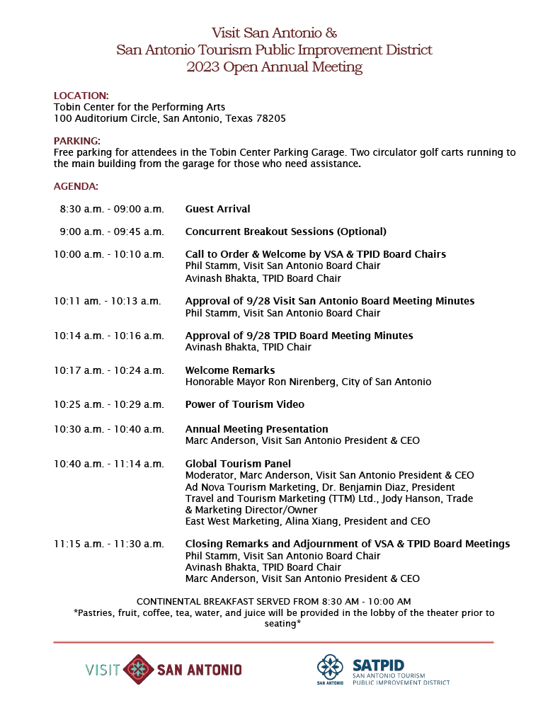 VSA Global Horizons Annual Meting Agenda