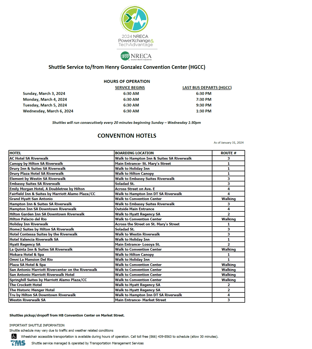NRECA Shuttle Service