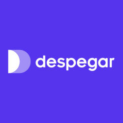 Logo with white text on purple background