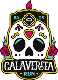 Calaverita Run logo with candle and sugar skull.