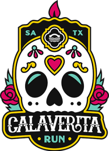 Calaverita Run logo with candle and sugar skull.