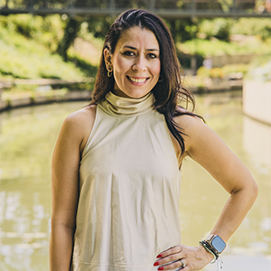 woman posing at san antonio river walk