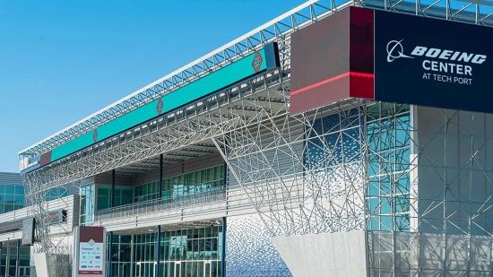 Exterior building with blue sky in background