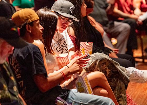 Guests watching films at CineFestival