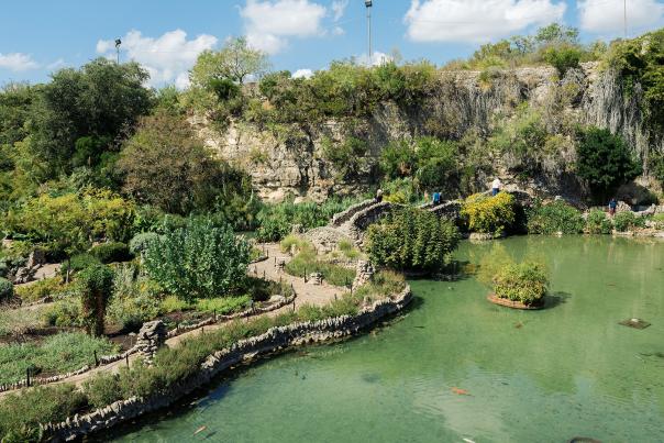 San Antonio Japanese Tea Garden inside quarry