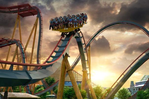 Rendering of Six Flags Fiesta Texas roller coaster.