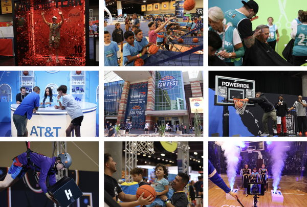 Photo collage of NCAA Final Four Fan Fest