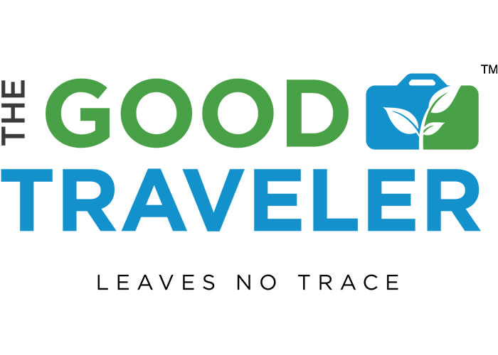 The Good Traveler logo in green and blue text