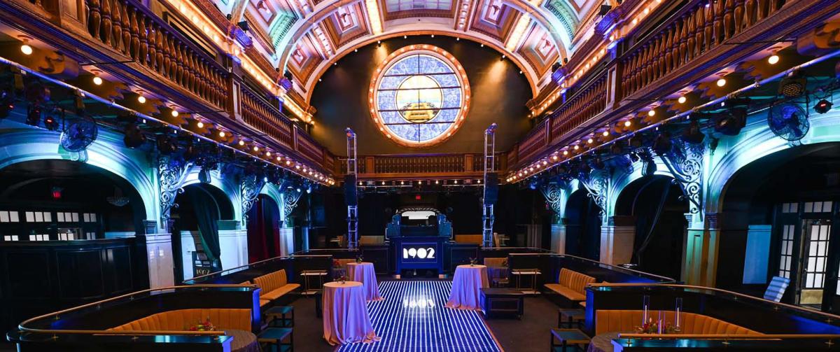 1902 venue dance floor and seating area