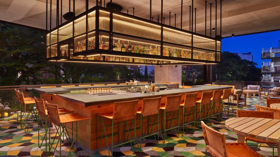 empty rooftop bar