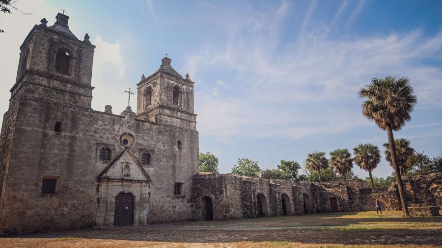 front of san antonio mission concepcion