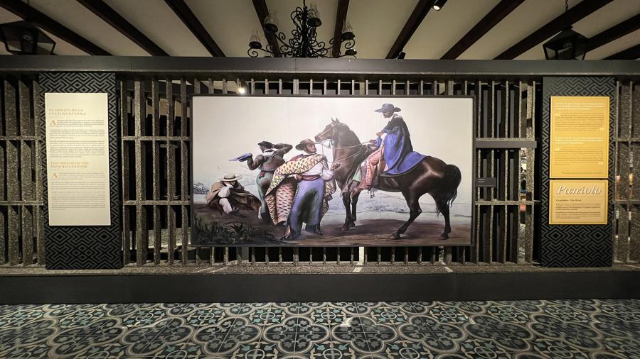 cowboy art piece inside of museum