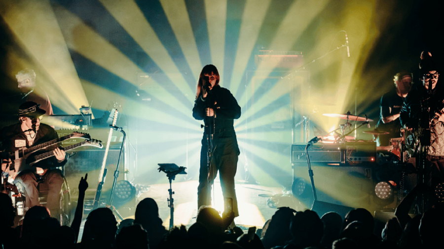 Woman performing live on stage