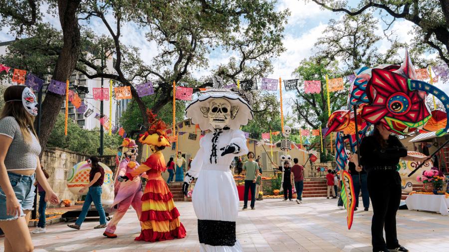 Catrinas dancing at Day of the Dead at San Antonio's La Villita.