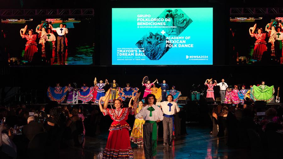 Folklorico dancers performing at DreamWeek San Antonio.