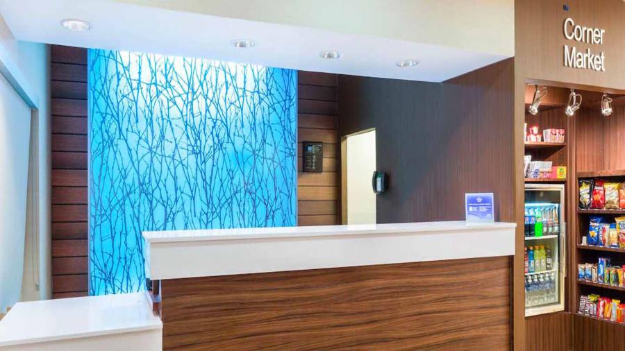 front desk at hotel