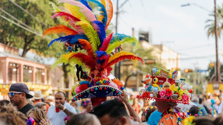 Colorful hat at Fiesta San Antonio.