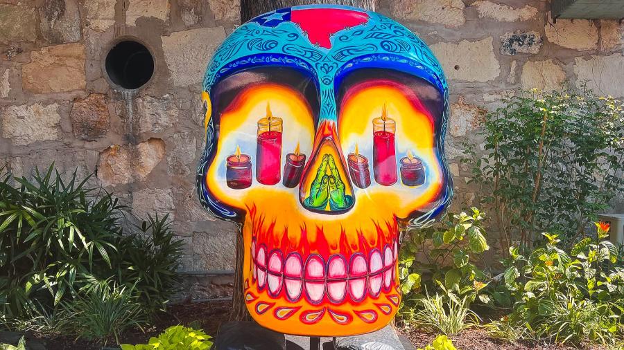 Dia de los muertos Tradition Trail custom painted calavera