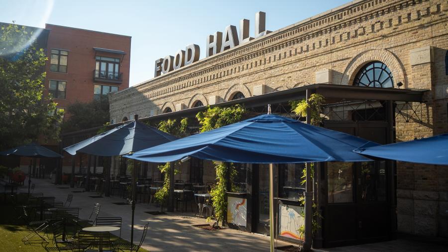 Pearl Food Hall at Bottling Department exterior & outdoor seating