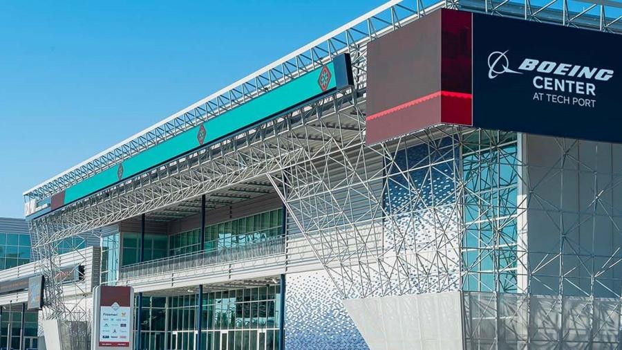 Exterior building with blue sky in background