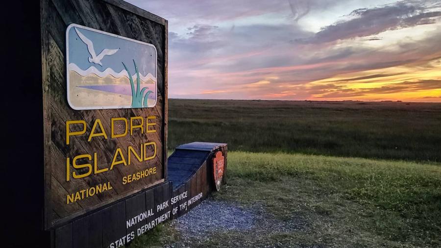 Sign that says "Padre Island National Seashore"