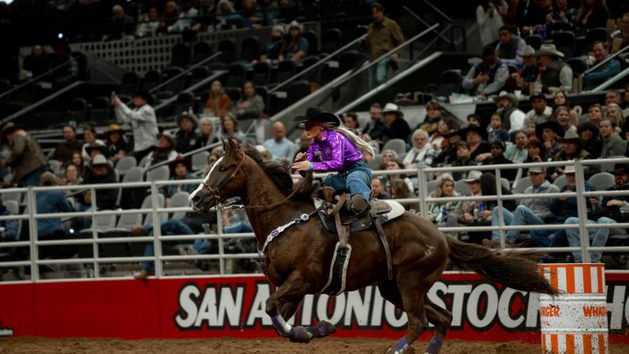 Woman riding horse at San Antonio Stock Show & Rodeo